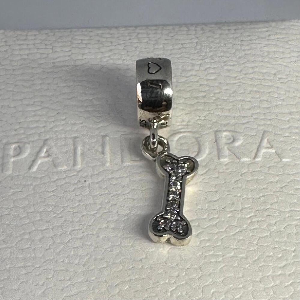 Authentic Pandora I Love My Dog Bone 925 Ale Silver Charm #242